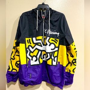 Keith Haring x Members Only Purple Windbreaker Jacket - Men’s Size Large